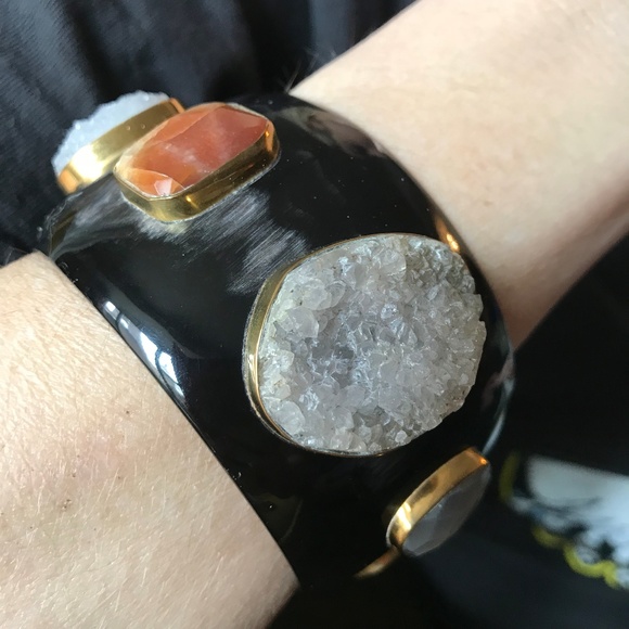 Ashley Pittman Dark Horn Druzy Kenya Bangle - Picture 2 of 8